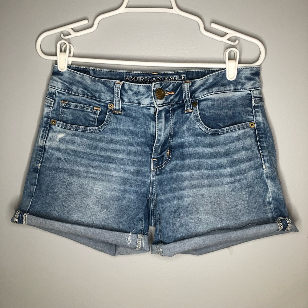 American Eagle midi denim shorts 8